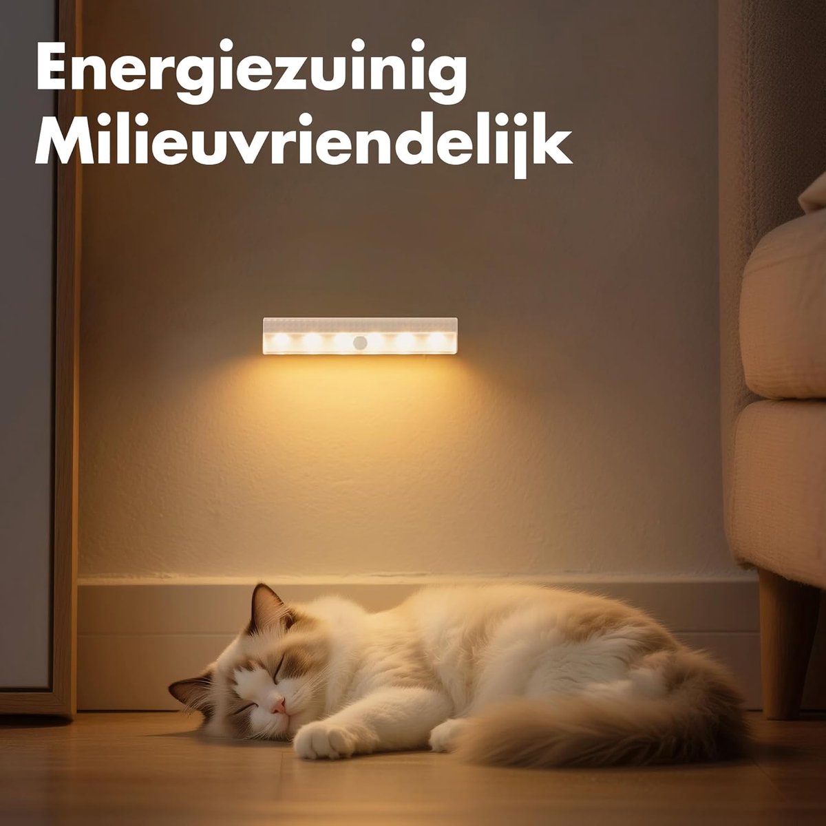 Vellaro Kastverlichting met Sensor - LED - Bewegingsmelder - Batterijgevoed - Voor Binnen wit