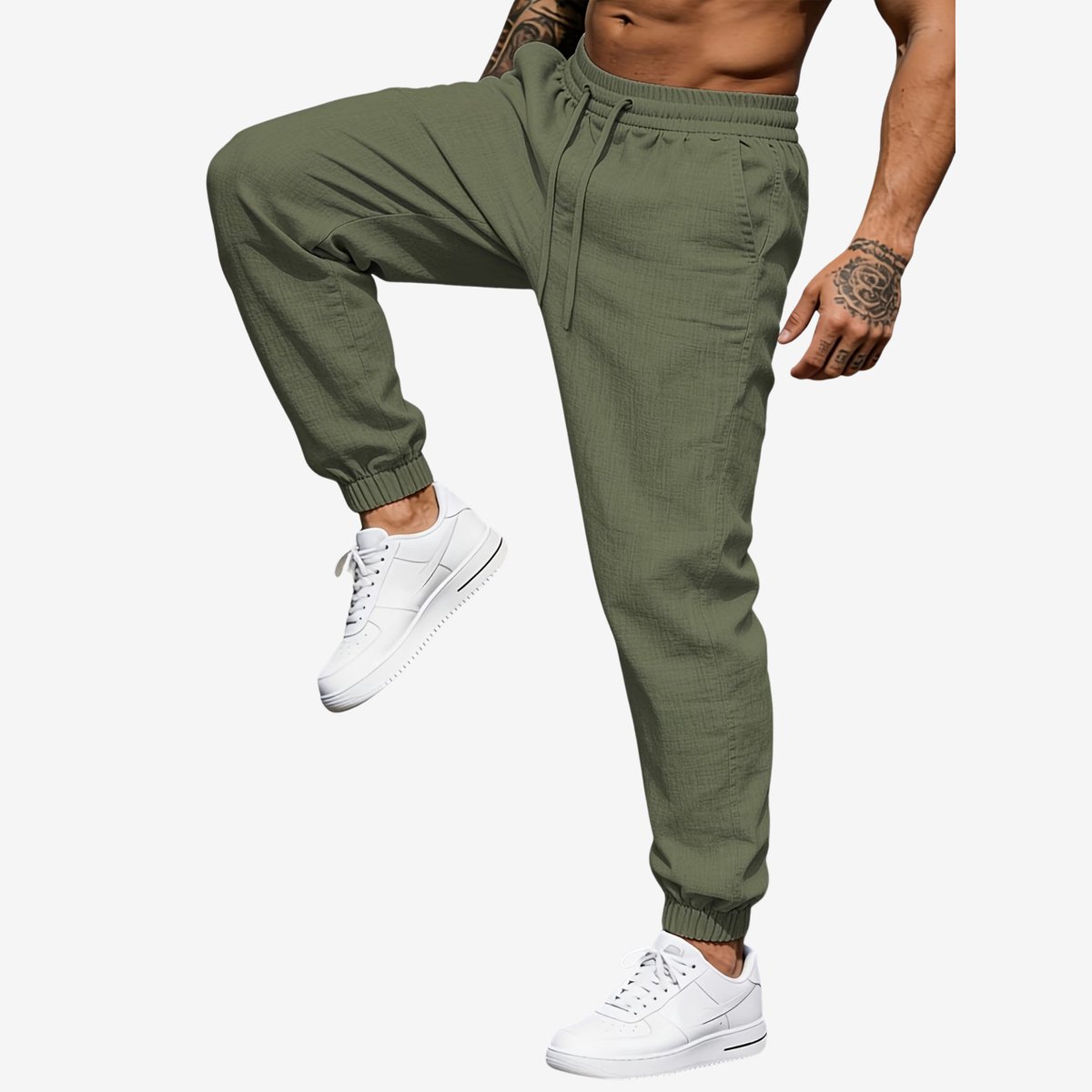 Currero Linnen Broek Heren - Zomerbroek - Volwassenen - Lange Broek - Pantalon - Strandbroek - Zomer - Ibiza Stijl - Varen Groen XXXL