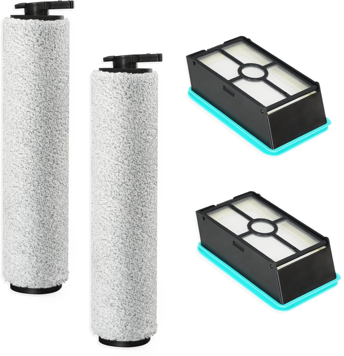 Dailygoods - Accessoireset voor Bissell CrossWave - 2 Borstelrollen + 2 HEPA-filters