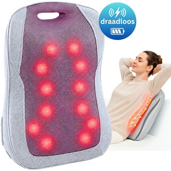 KHYR® Shiatsu Massagekussen Draadloos met Warmtefunctie
