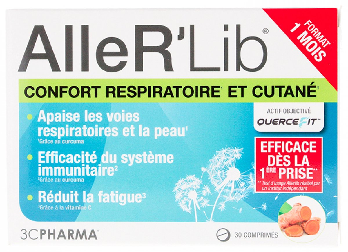 3C Pharma AlleR'Lib Respiratoir en Huidcomfort 30 Tabletten