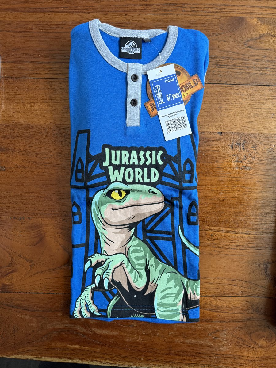 Pyjama set Jurassic World, 122cm 6/7 jaar blauw
