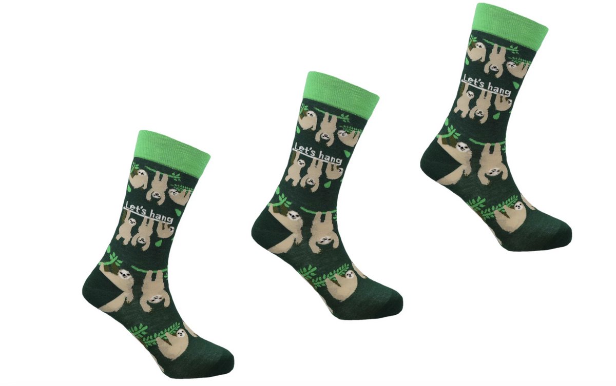 SEXY SOCKS Let’s Hang Bamboe Sokken Set 3 Paar – Grappige en Vrolijke Bamboo Socks – Unisex Dames & Heren One Size Fits All – Leuk Verjaardagscadeau, Kerstcadeau en Christmas Gift – Comfortabele Gebreide Sokken