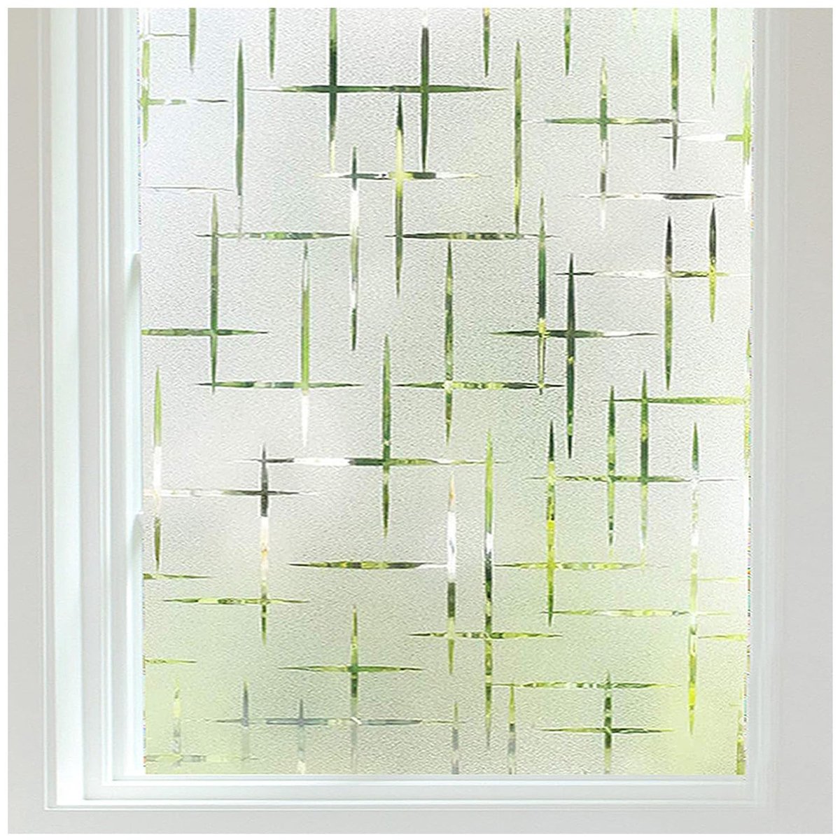 Dailygoods - Statische Raamfolie voor Privacy en Lichtbescherming - Kruismotief 90 x 200 cm