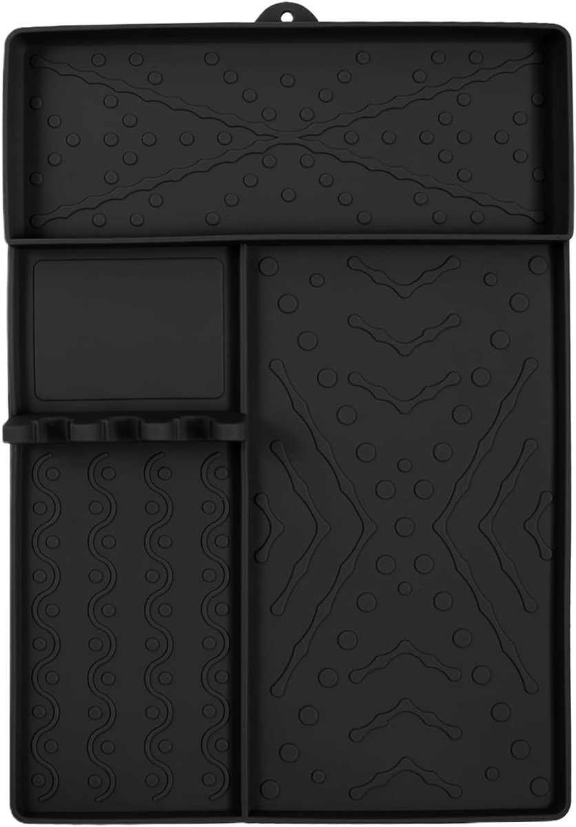 BBQ Grillmat Grillbeschermer Aanrecht Beschermen Met Gereedschaphouder 41x29.5cm Zwart