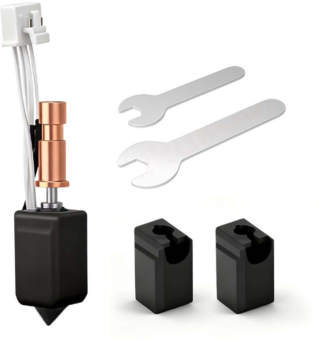 Kobra 3 Hotend 3D Printer Extruder V5 J-Head Printhead met Silicone Sock, 0.4mm Messing Nozzle en 24V Keramische Cartridge voor Verbeterde Printkwaliteit