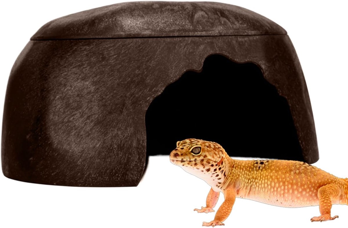 Reptielen Schuilplaats - Huisdier Habitat - Veiligheid Thuis - Drie Drinkbakken - 30 x 20 x 15 cm - Bruin