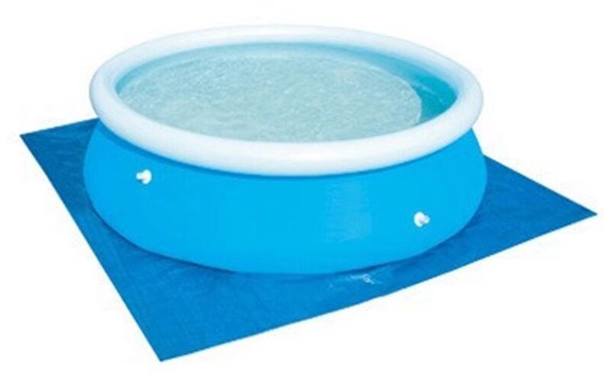 Bodemzeil voor Bovengronds Zwembad - 1stuk - 340 x 250 cm - Verdikte Onderlaag - Beschermt Zwembadfolie tegen Doordringing - Verlengt Levensduur van de Folie - Geschikt voor Rechthoekige Zwembaden - Stevig en Slijtvast - 2.5 × 3.4 m - Blauw