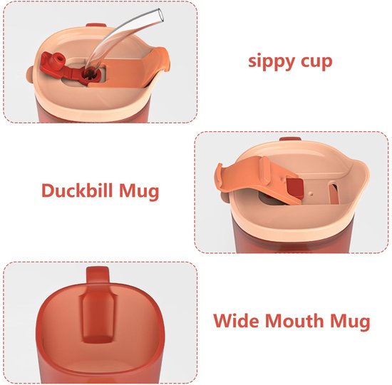 Dailygoods - 2 Stuks Snavelbekers voor Senioren - Lekvrije Drinkbeker met Rietje van Dailygoods — afbeelding 4