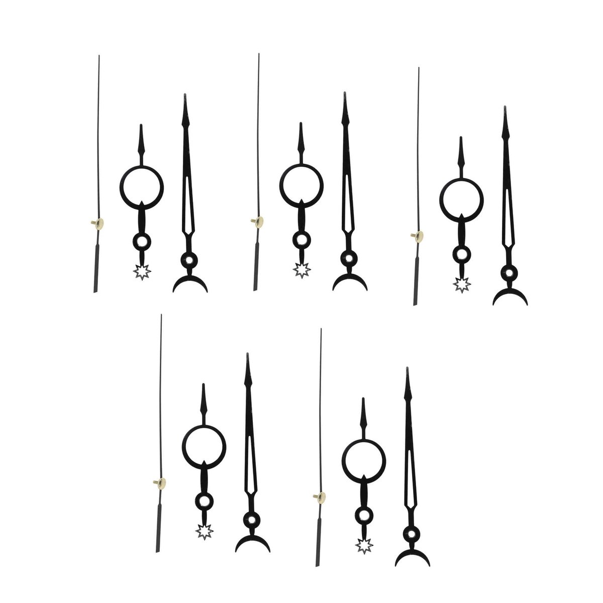 Dailygoods - Set van 5 Aluminium Uurwijzers voor Doe-Het-Zelf Uurwerken