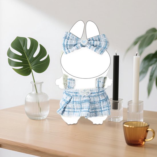 Set van 2 Poppenjurkjes 17 cm - Elegante Mouwloze Jurk met Strijk Haarband - Eenvoudige en Chique Kleding en Accessoires - Blauw van Merkloos — afbeelding 2