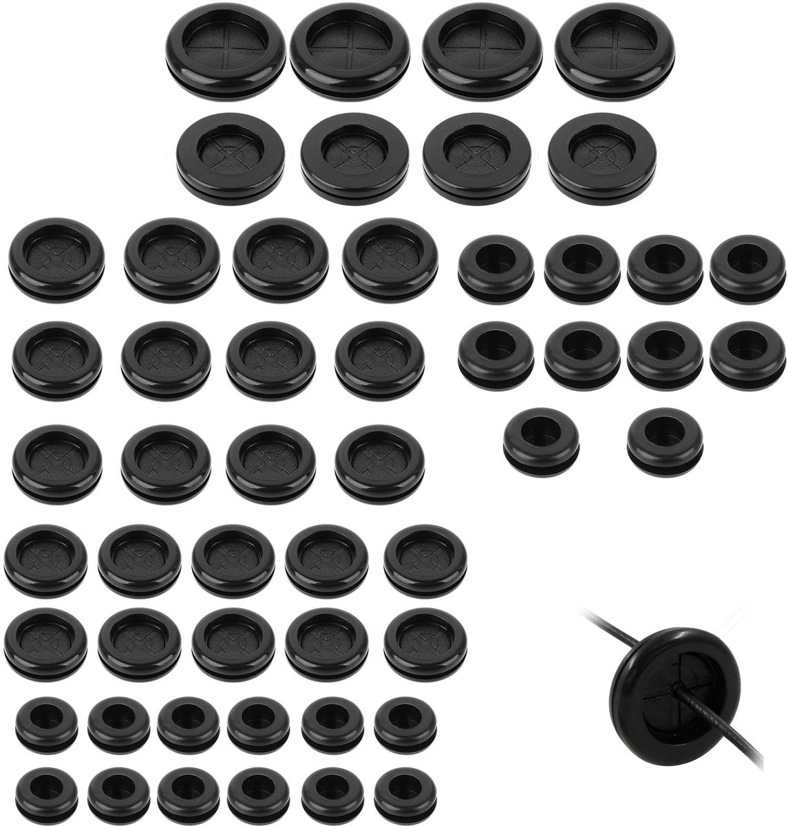 Dailygoods- Sluitringen set - 52 stuks - 7 maten - duurzame rubberen afdichtingsringen - waterdicht - voor sanitair/auto/elektriciteit