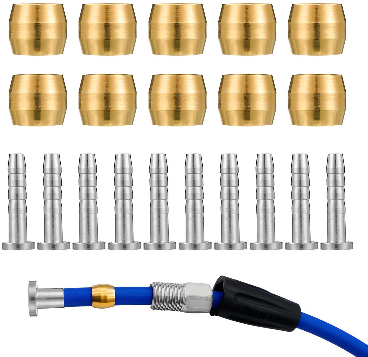 Dailygoods - 10 Sets BH90 Mountainbike Schijfrem Olijf en Steekinzet Geschikt voor Shimano Remmen Olie Connector voor Remsystemen