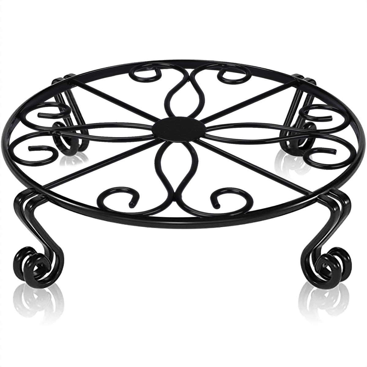 Metalen Plantenstandaard 23 cm - Bloempot Verhoger voor Binnen en Buiten - Zwart IJzeren Plantenhouder tot 30 kg