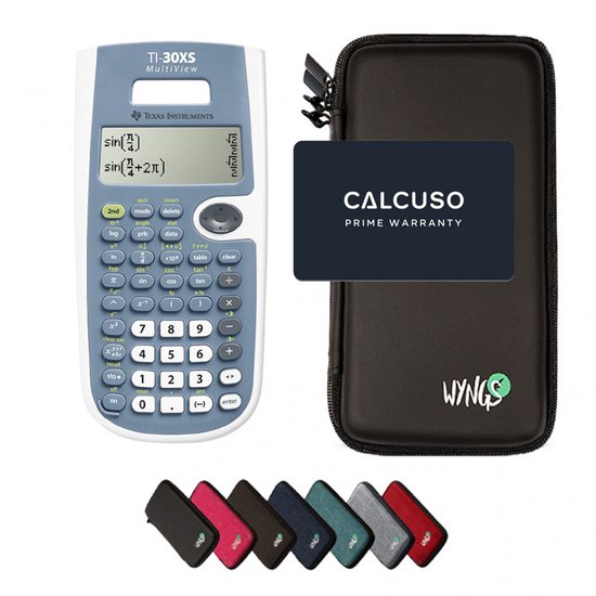TI-30XS MultiView incl. WYNGS Beschermhoes Zwart - Wetenschappelijke Rekenmachine - Basis Pakket