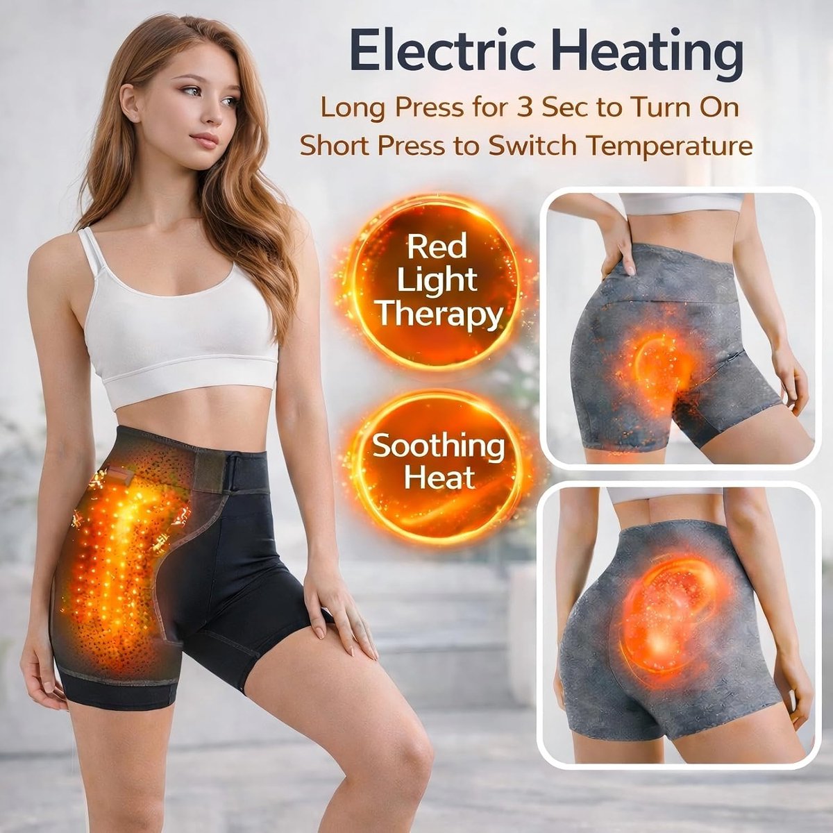 KZQ Draagbare heupverwarmer met vibratie en elektrische warmte - Instelbare warmtetherapie voor heup dij en billen - Met dubbele stroomopties voor thuis kantoor en fitness - Zwart — cadeau in Cadeau-ideeën - foto 2