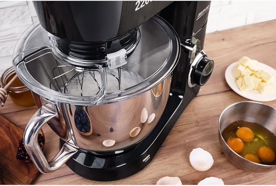 Professionele bakmixer met weegschaal en planetair systeem - 6,5L roestvrij staal, 6 snelheden, ideaal voor deeg en beslag van Merkloos — afbeelding 3