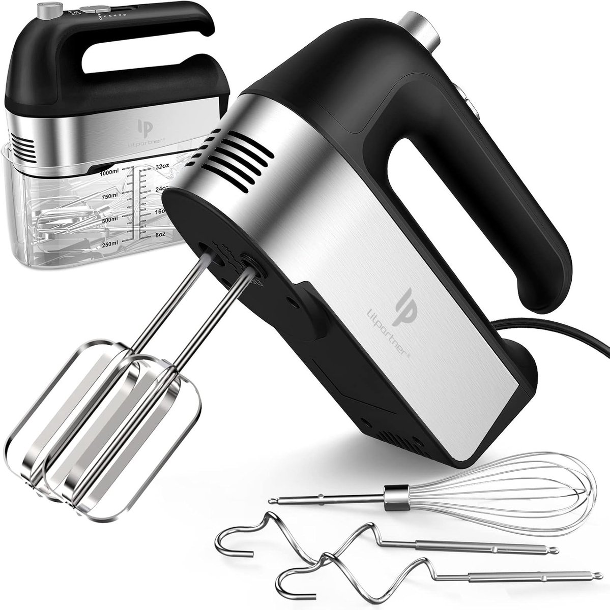 Elektrische Mixer Keukenmixer Handmixer Beslag en Room 450W Krachtige Motor 5 Snelheden Zwart