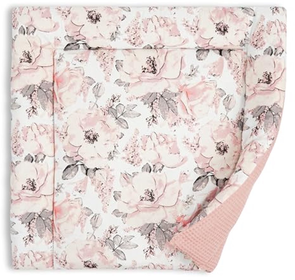 Baby Verschoonmat - Zachte Mat - Baby Verzorgen - Wasbaar Katoen - 75 x 72 cm - Wildroos