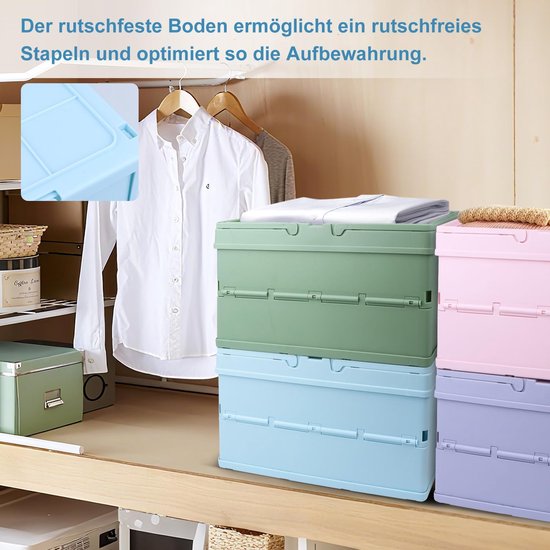 Opvouwbare kunststof doos met handgrepen - Groot formaat, 2 stuks, 34 x 24,4 x 18,5 cm — afbeelding 4