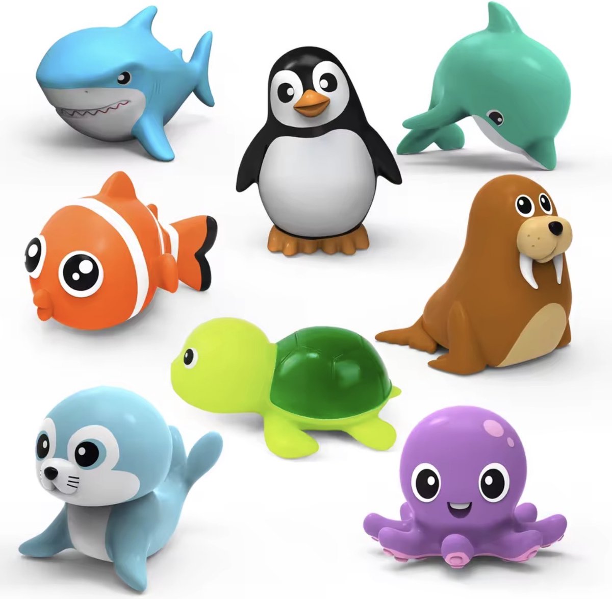 Schimmelvrij Badspeelgoed Baby - 8 Stuks - Dieren - Speelgoed - 6 Maanden - Peuter - Kleuter - Kind