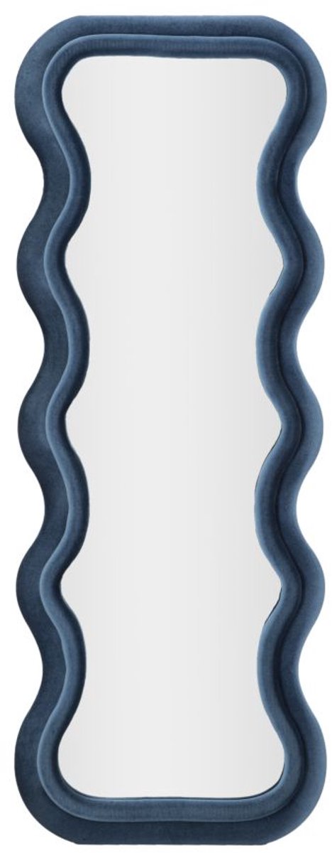 Mauro Ferretti Spiegel Emily Blue Velvet 60×6×160 cm Blauw