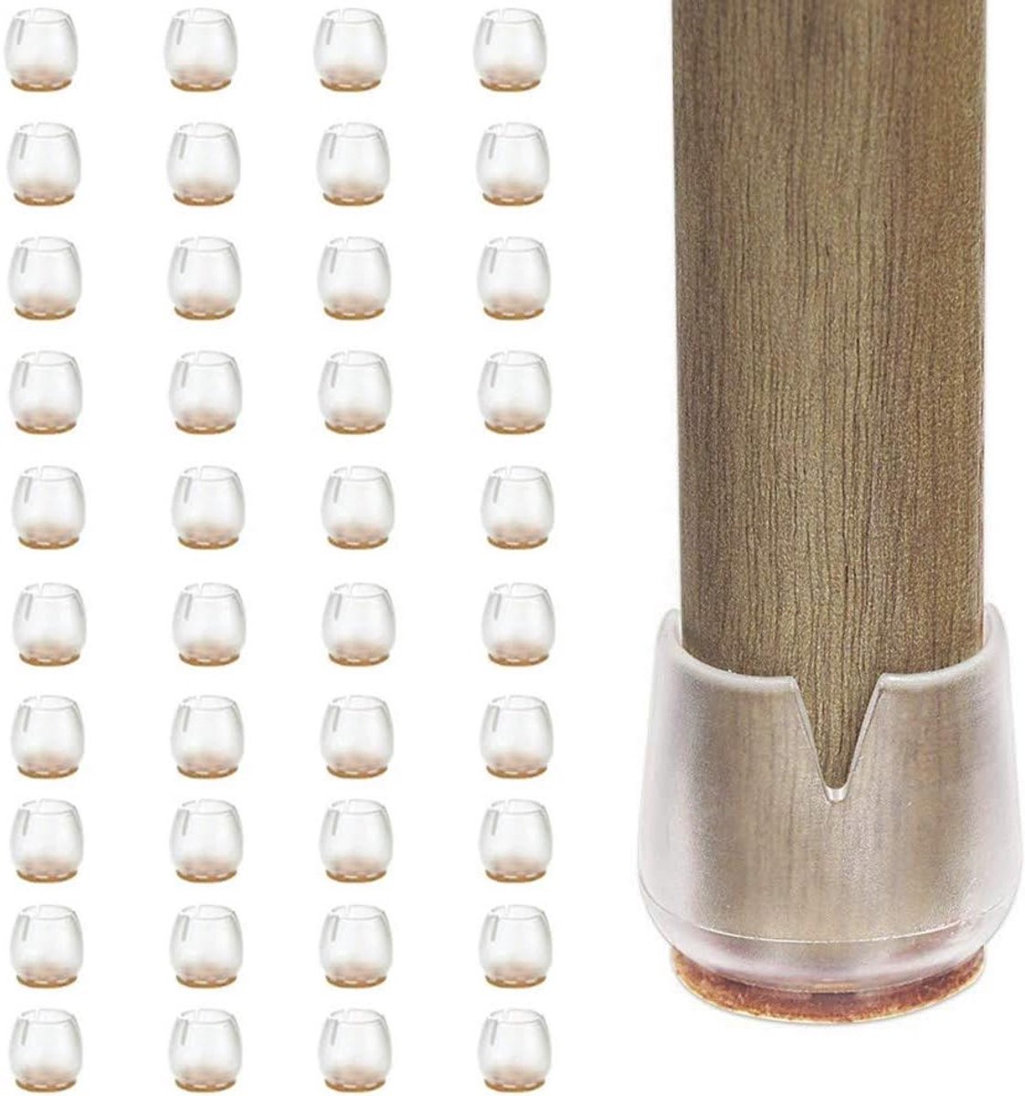 Stoelpoot Beschermers - Meubeldoppen - Vloeren Beschermen - Stil en Krasvrij - 40 Stuks - Transparant