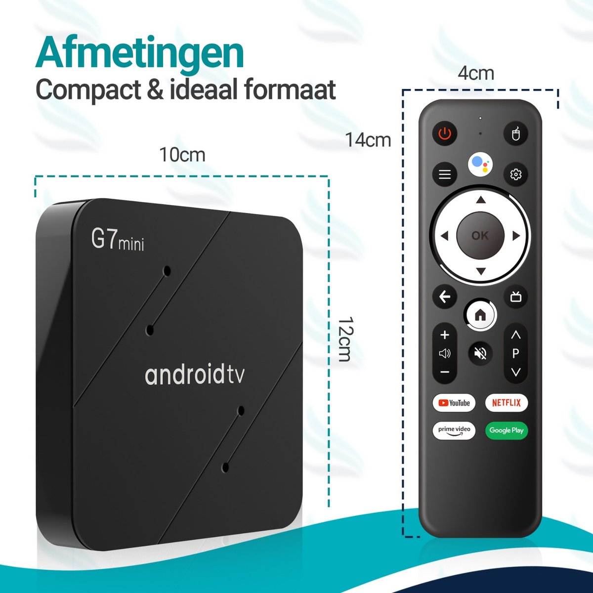 Android TV Box 4K Ultra HD – Chromecast & IPTV – Smart TV Box – Google Assistant Spraakbediening – 2.4/5GHz WiFi – 16GB Media Streamer — cadeau in Elektronica - foto 4