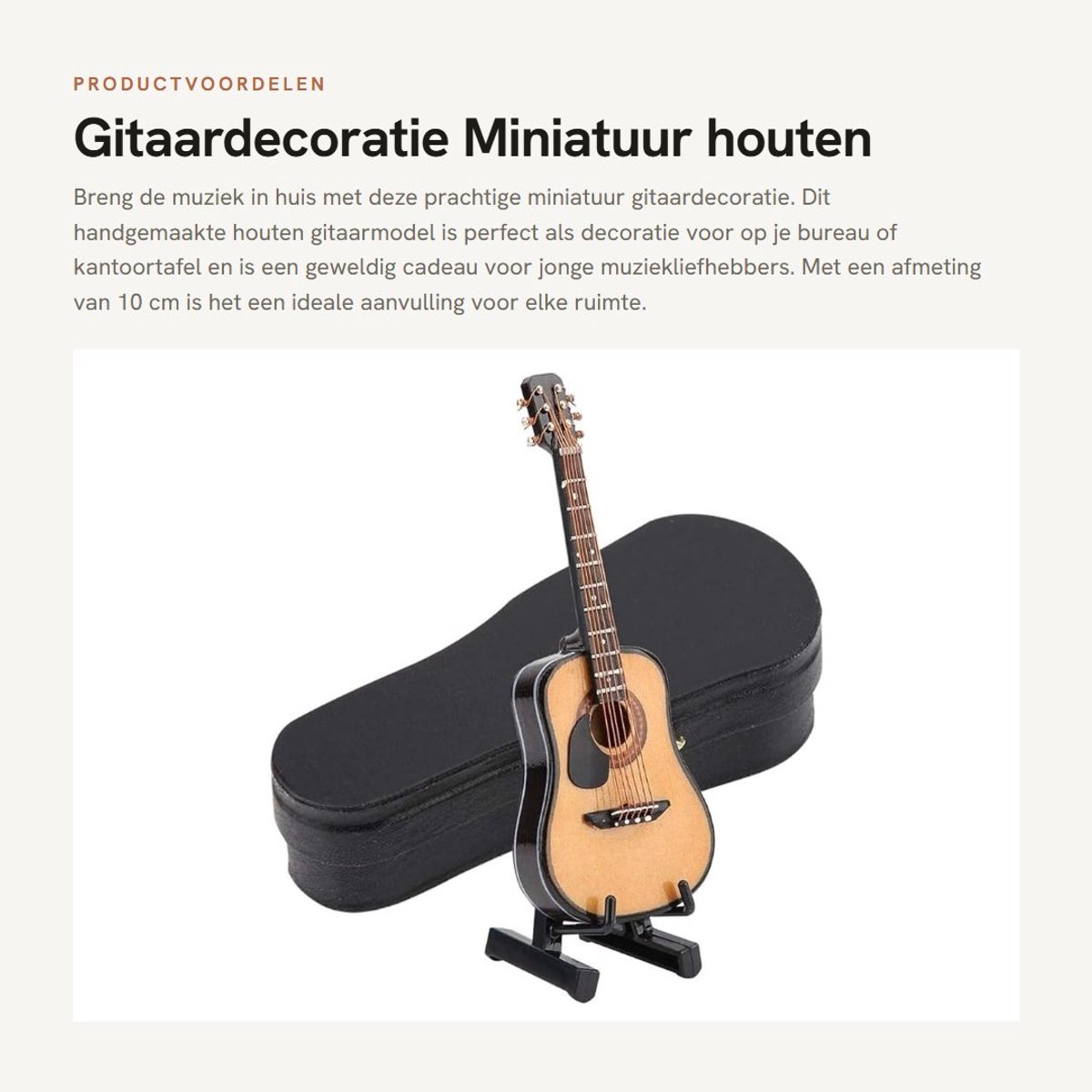 Dailygoods- Gitaardecoratie - Miniatuur Houten Gitaarmodel