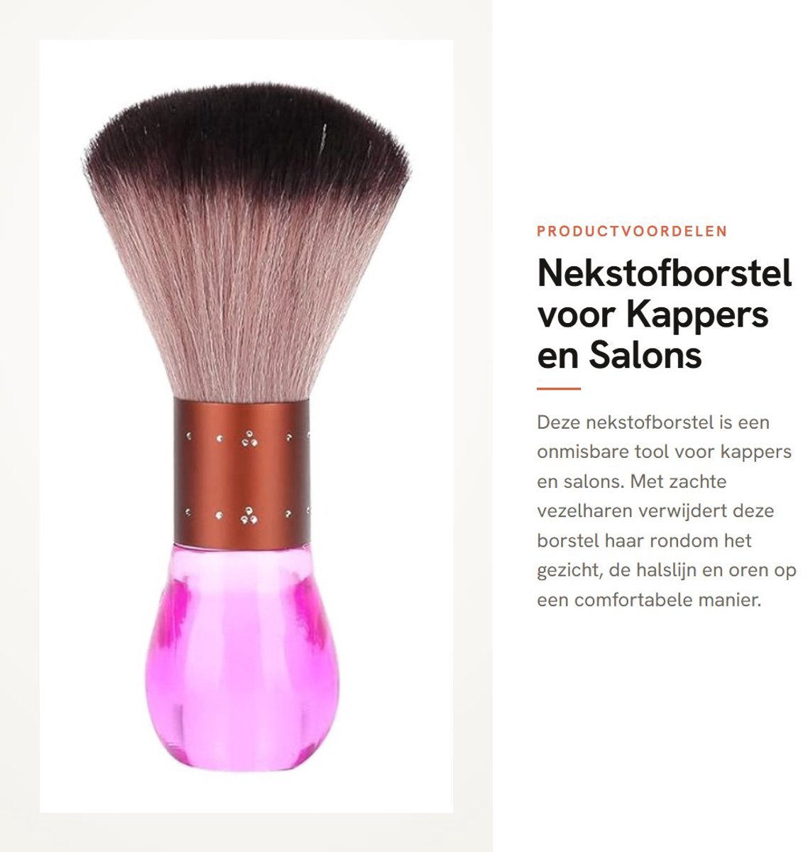 Dailygoods- Nekstofborstel Zacht - Halsdoekborstel - Ergonomisch Ontwerp - Professioneel Gebruik - Huidvriendelijk - Gemakkelijk Schoon te Maken - Haarveegborstel