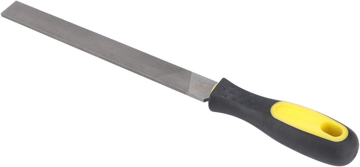 Metaalvijl met handvat - Staalvijl plat - Metaal bewerken - Hoge hardheid staal - 8 inch - Zilver