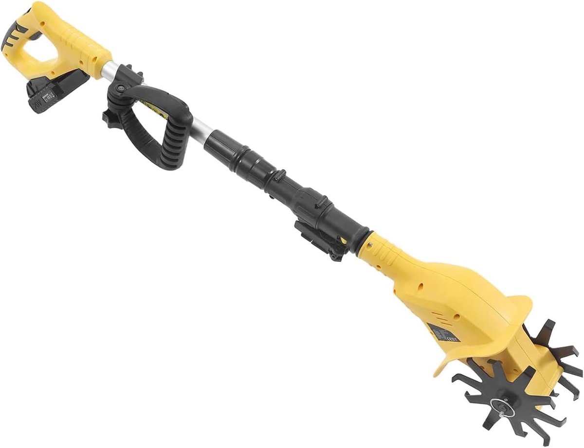 Accu Frees Cultivator - Elektrische Rototiller Tuingereedschap - Bodem Bewerken Tuin - Draadloos Lithium Batterij - 1.2 Meter Telescopisch - Zwart