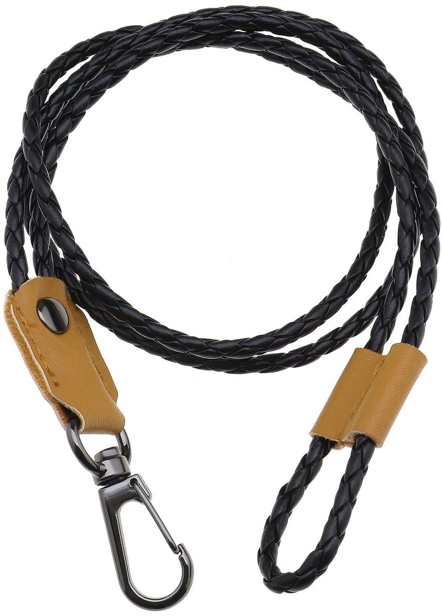 Dailygoods- Lanyard Verstelbaar 54,4 cm - PU-leer - Metalen Clip - Sleutelhanger - ID-badgehouder - Lichtgewicht en comfortabel - Nekkoord