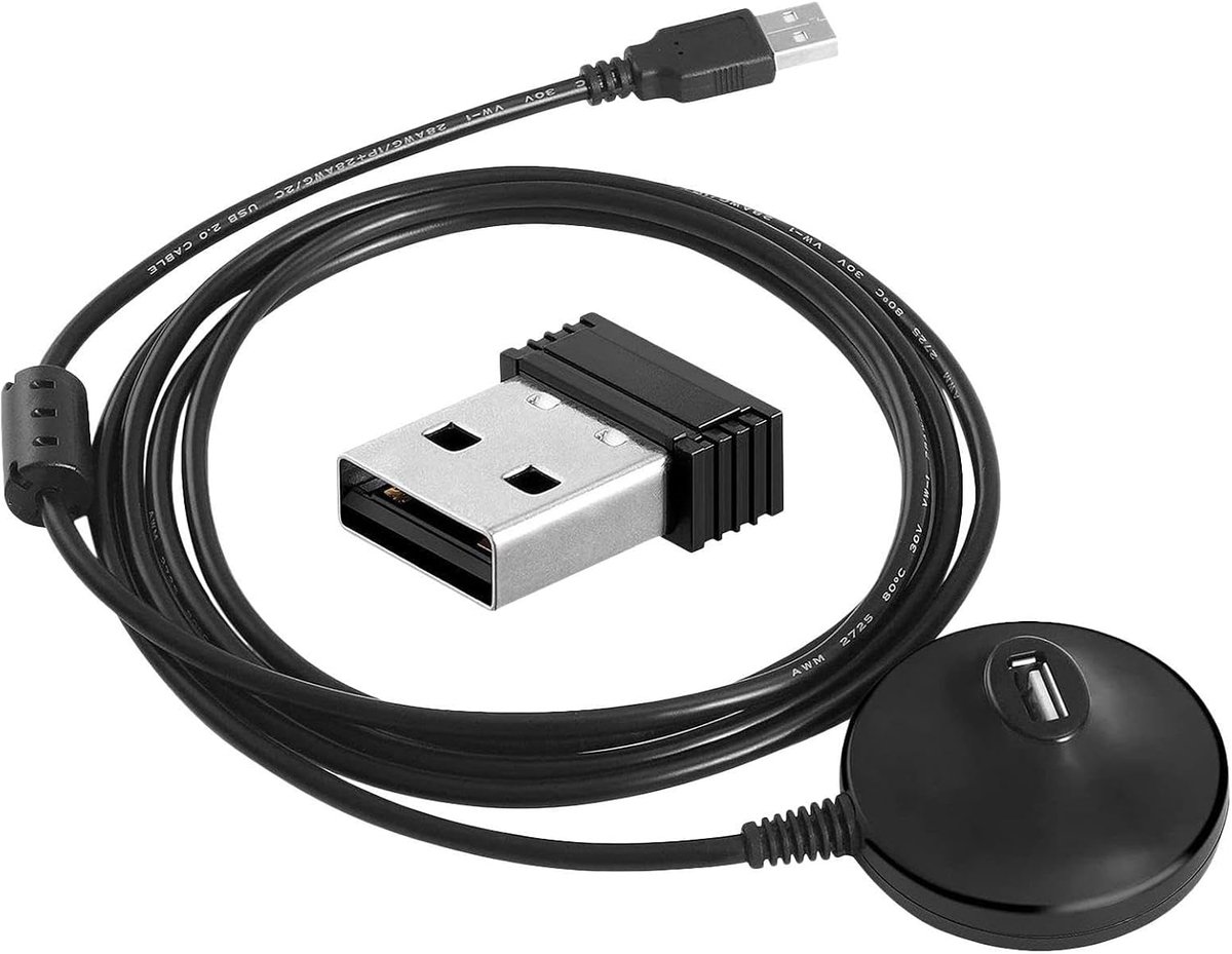 ANT+ Dongle - Indoor Fiets Ontvanger - Trainingsdata Ontvangen - Universele Compatibiliteit - 1.5 Meter Kabel - Zwart