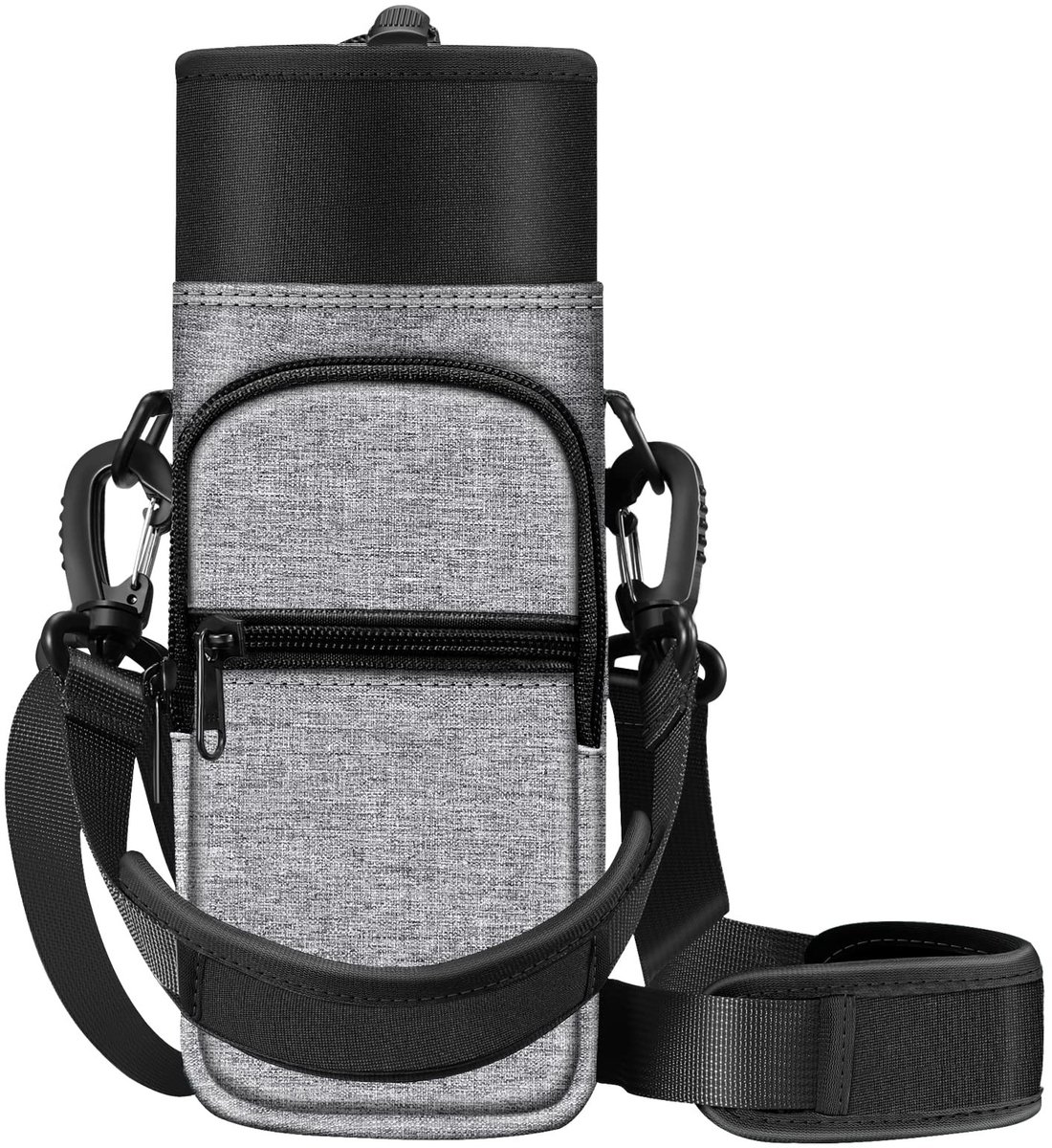 Dailygoods - CASEBOT Draagtas voor waterflessen, flessenhouder, waterfles tas met verstelbare schouderriem en 2 vakken voor wandelen, fietsen, kamperen, reizen, fitnesscentrum