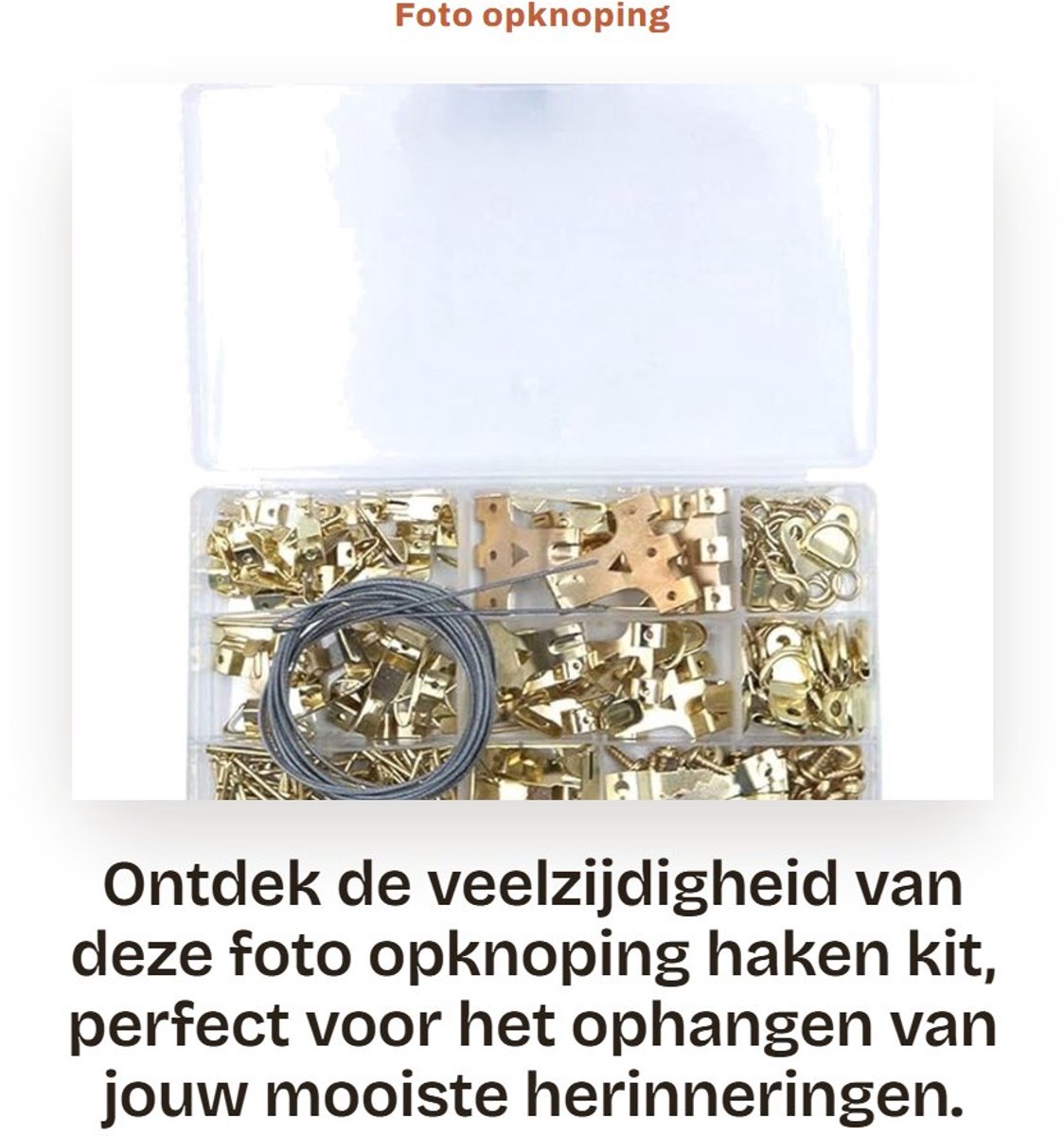 Dailygoods- Foto Opknoping Haken Kit - 250 Stuks - Foto Ophangsysteem met Knijpers - Draagbare Fotolijst Assortiment - Geschikt voor Spiegels/Kunstwerken - Inclusief Accessoires