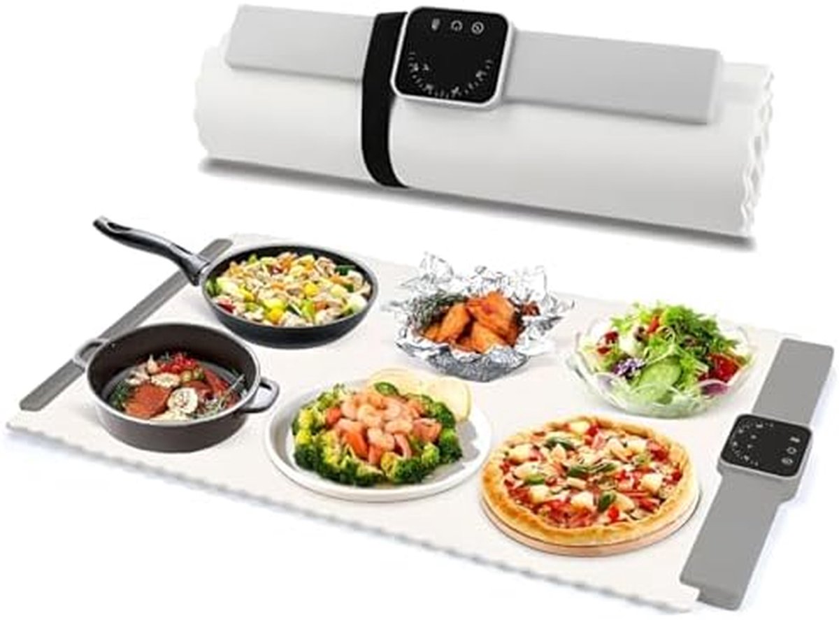 Elektrische Warmhoudlade - Voedselwarmer Mat - Buffet Warm Houden - Instelbare Temperatuur - 66x39 cm - Zwart