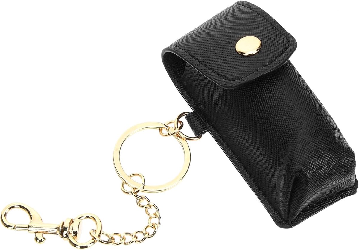 Lippenstifthouder Sleutelhanger - Lipbalsem Tasje - Compact Reizen - Altijd Bij De Hand - 8.6 cm - Zwart