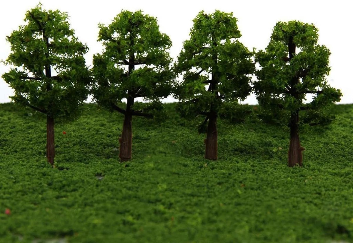 Model Bomen - Miniatuur Bomen Landschap Decoratie - Modelbouw Landschap - Hoge Simulatie Effect - 8CM Hoog - Groen