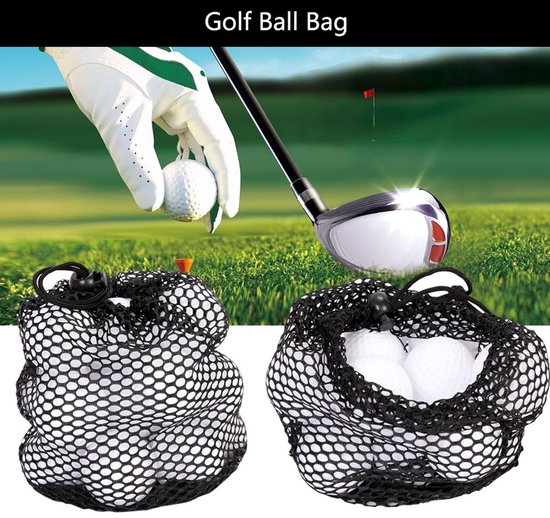 Dailygoods - Dailygoody - Golfballen Tas - Nylon Mesh - Trekkoord Ontwerp - Formaten S/M/L - Ideaal voor Golf en Tennis - Handig en Praktisch van Dailygoods — afbeelding 2