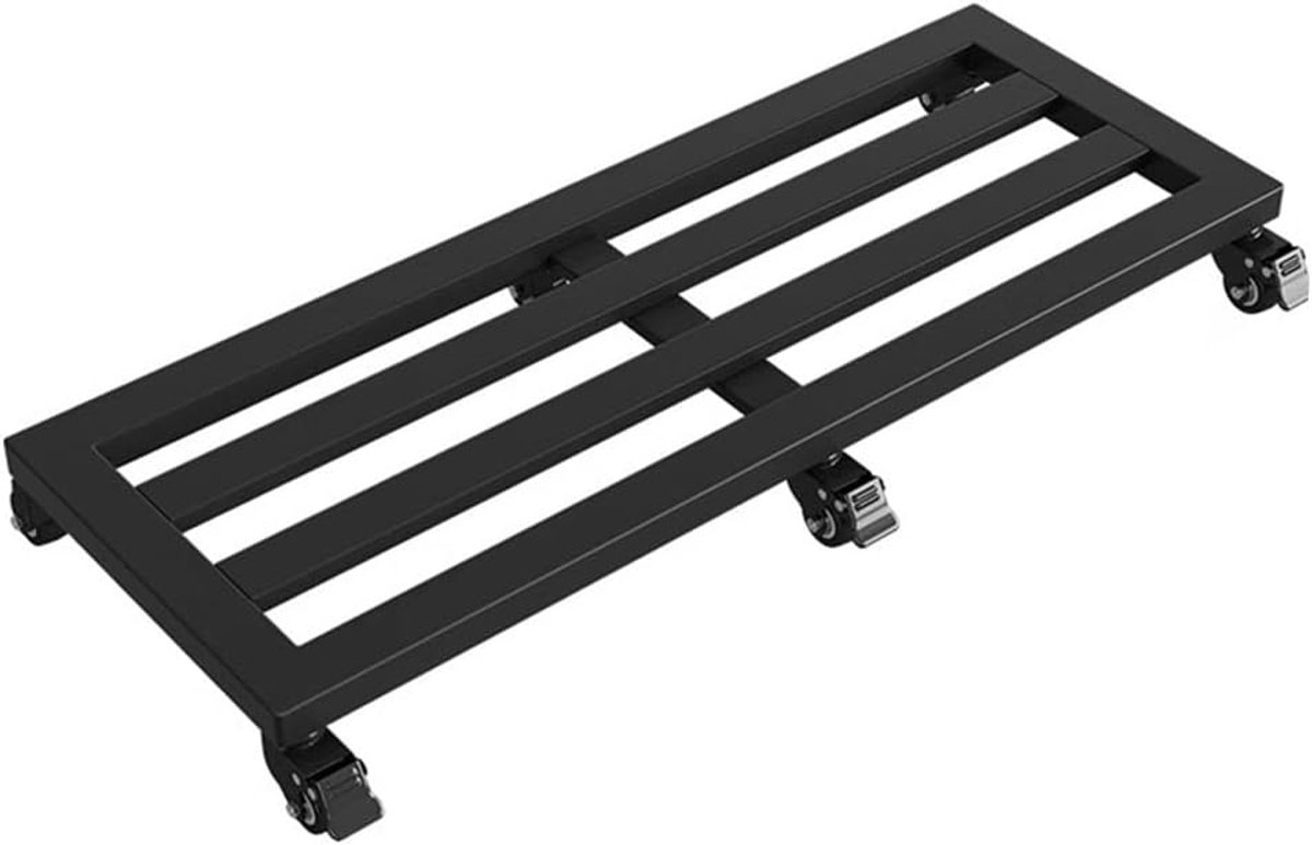 Plantenstandaard met wielen - Plantenwagen mobiel - Planten verplaatsen - Afneembare metalen standaard - 50 x 50 cm - Wit