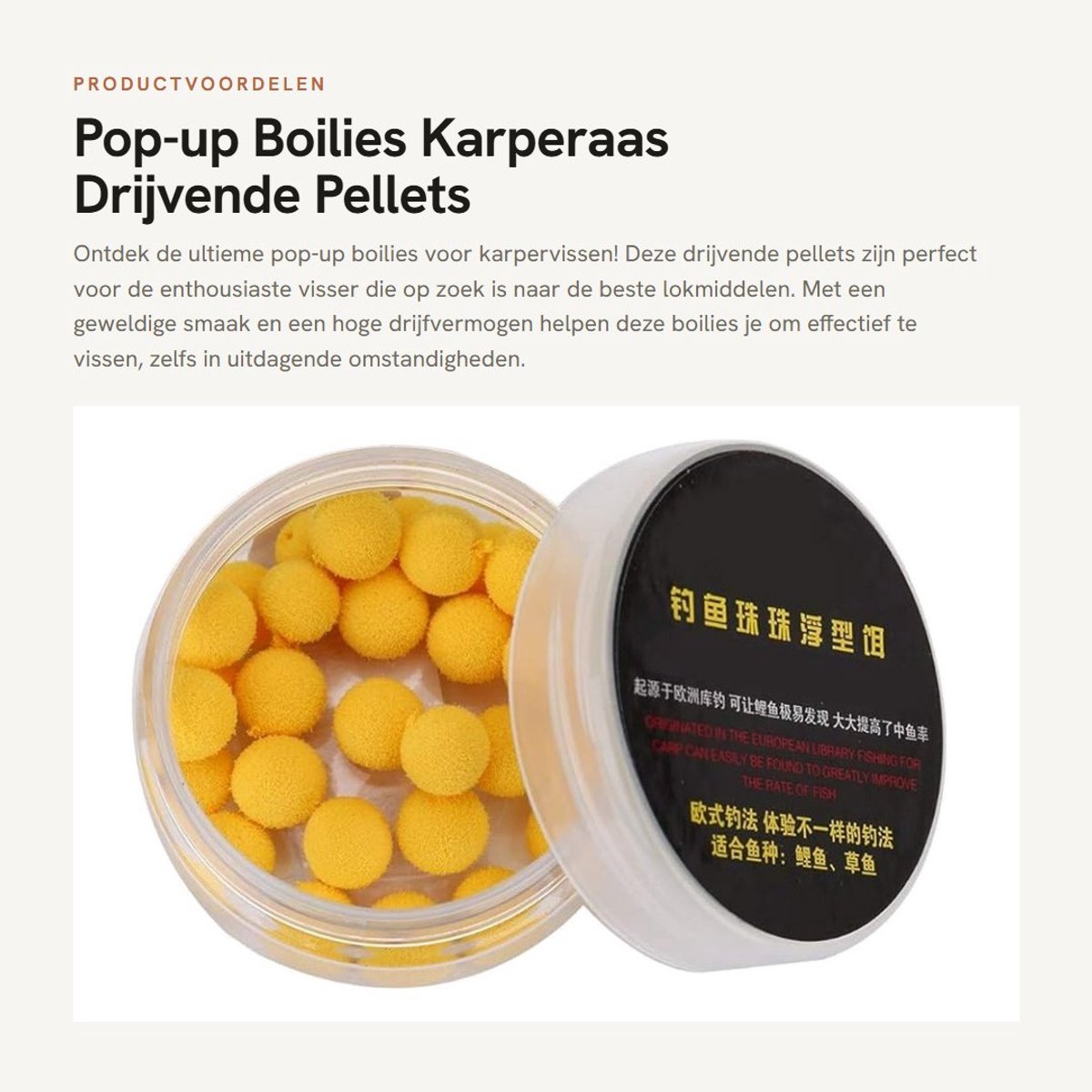 Dailygoods- Pop-up Boilies 30 Stuks - 10/12 mm - Aardbeien/Zachte Aardappel - Drijvende Pellets - Hoge Dichtheid - Ultralicht - Vishaak