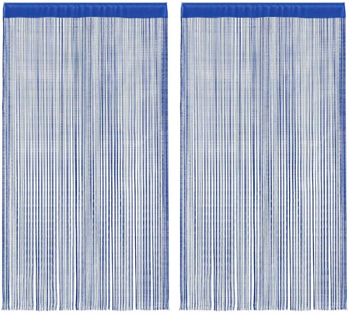 Dailygoods - Draadgordijn 100x250 cm - Blauw Deurgordijn Raamgordijn