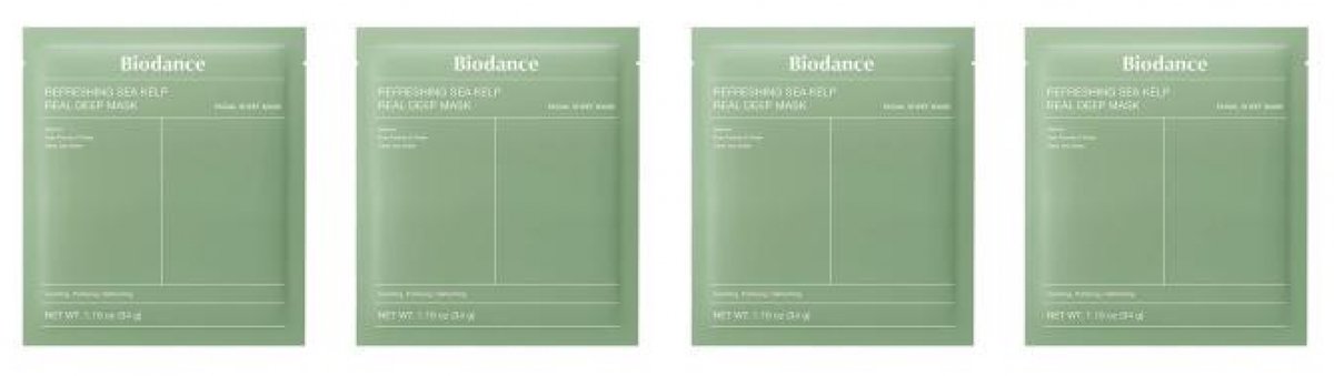 Biodance Refreshing Sea Kelp Real Deep Mask Set van 4 x 34 g
