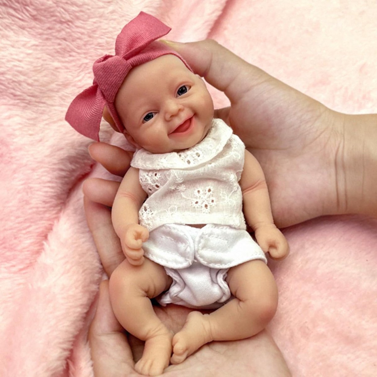 Mini Silicone Pop - Realistische Baby - Kinderspel - Volledig Siliconen Lichaam - 18 cm - Bruin