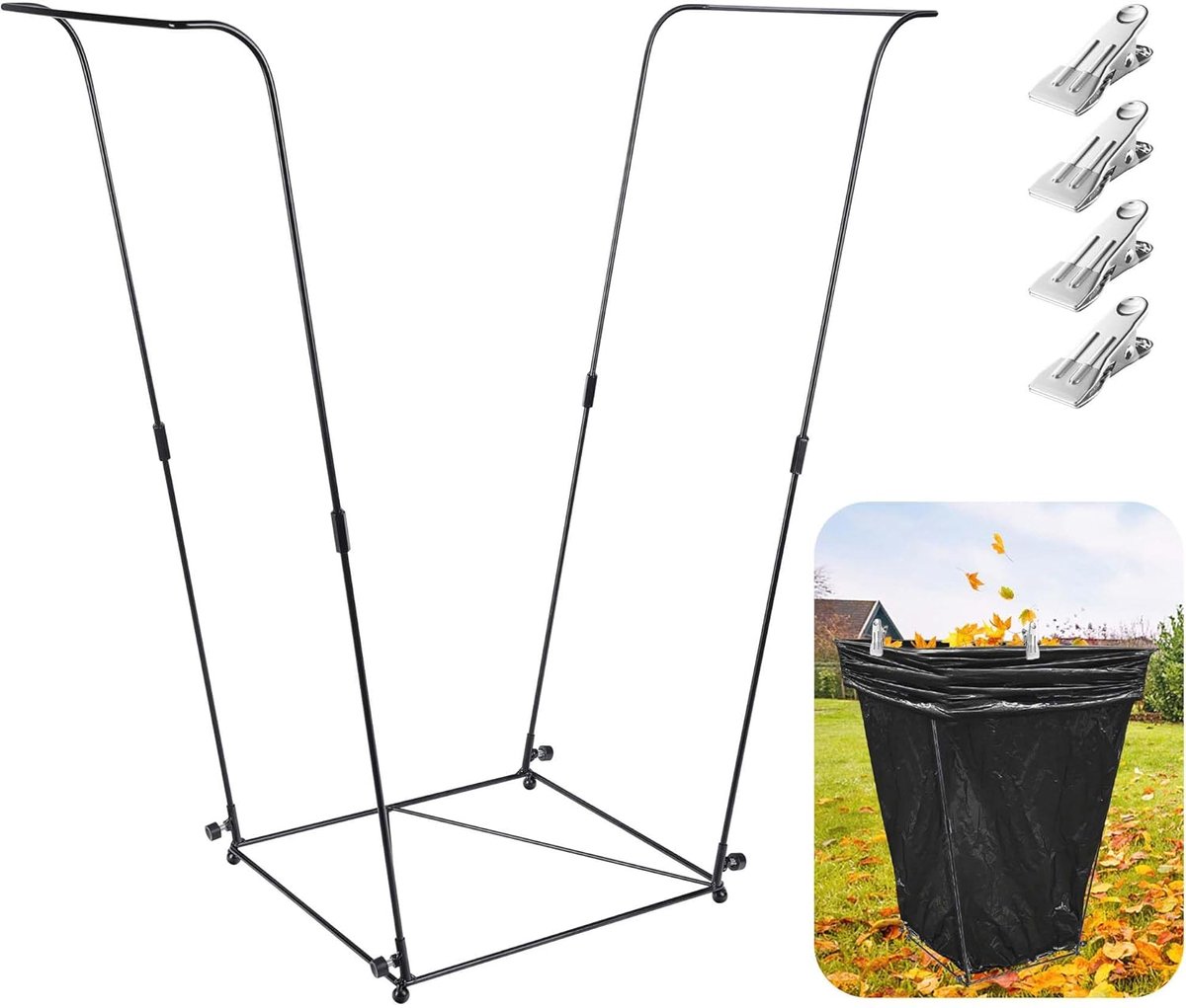 Metalen Vuilniszak Houder - Afvalzak Frame - Afval Verzamelen - Zware Metaaldraad - 30-45 Gallon - Metaal