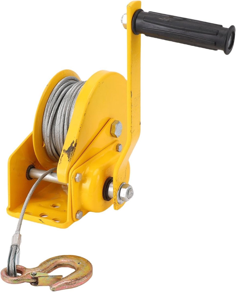 Handlier Automatische Rem - Handmatige Lier - Zwaar Gebruik - Bidirectioneel Zelfsluitend - 1200 Lbs Capaciteit - Zwart