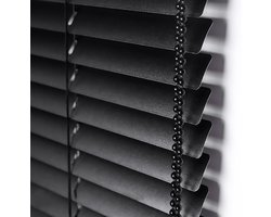 Aluminium jaloezieën - Raambekleding - Privacy en licht - Gebogen lamellen - 120 x 130 cm - Zwart