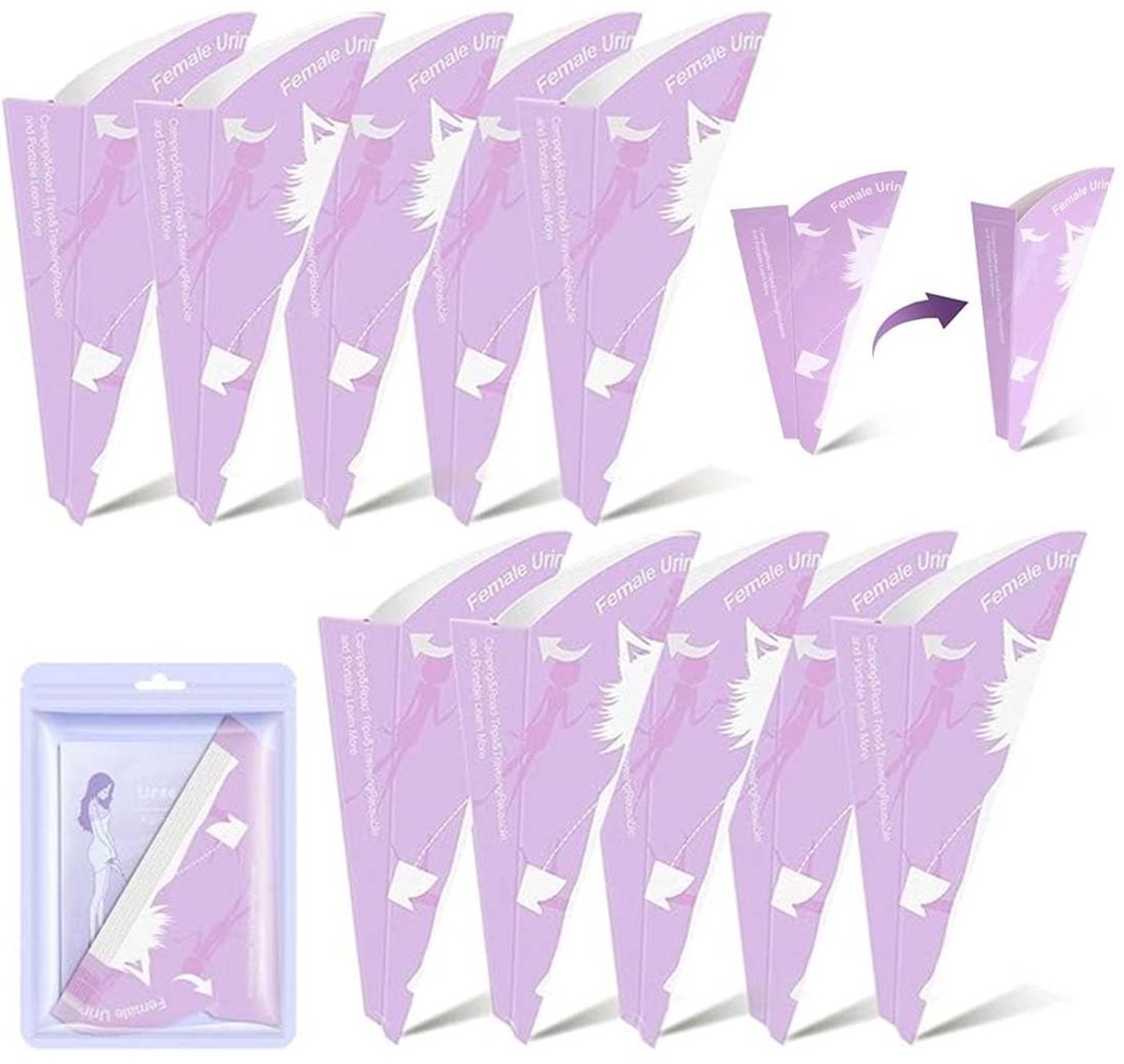 Dailygoods- Urinoir Draagbaar - 20 Stuks - Wegwerp - Trechter van Plaspapier - Hygiënisch - Milieuvriendelijk - Voor Dames - Plastrechter