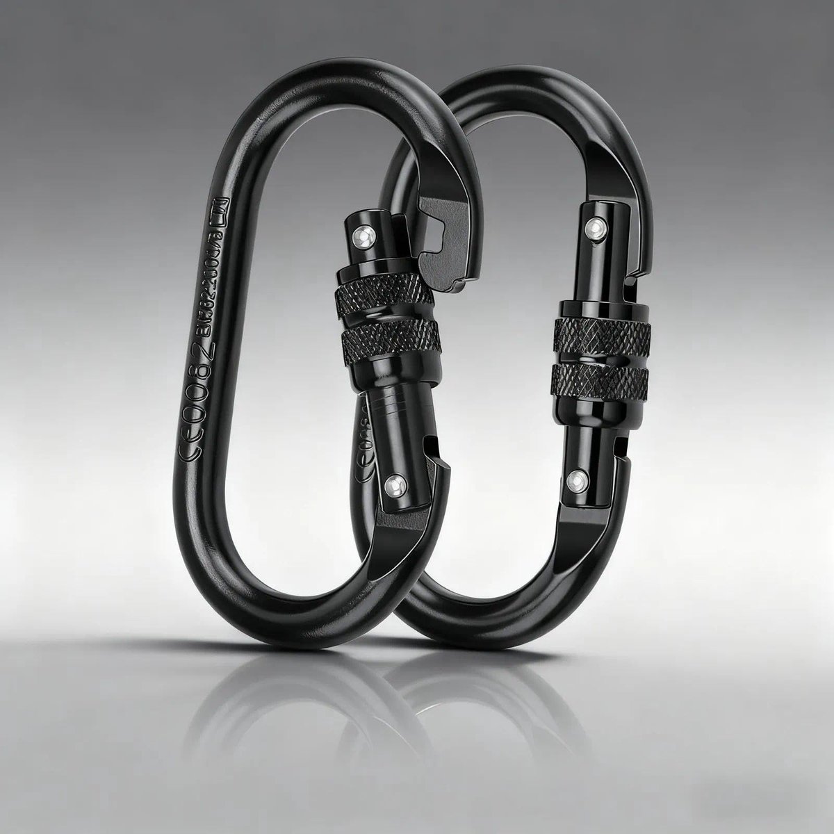 Dailygoods- Klimkarabijnhaken 25 kN - Zwarte Karabijnhaak - Gelegeerd Staal - 2 Stuks - Veiligheidskarabijnhaak - Betrouwbaar en Stabiel